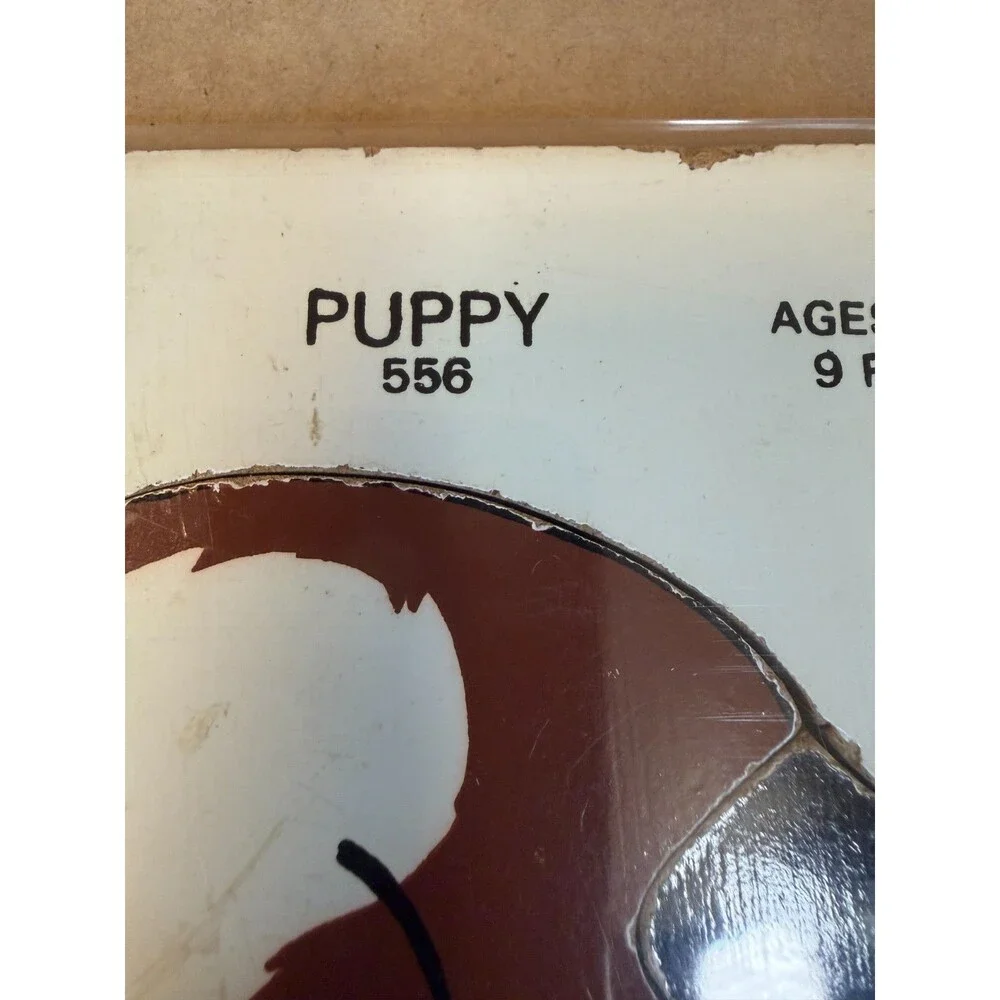 Vintage Fisher-Price Puppy Puzzle 556 Wood Frame Tray 9 Pieces 1970s Toy Rare